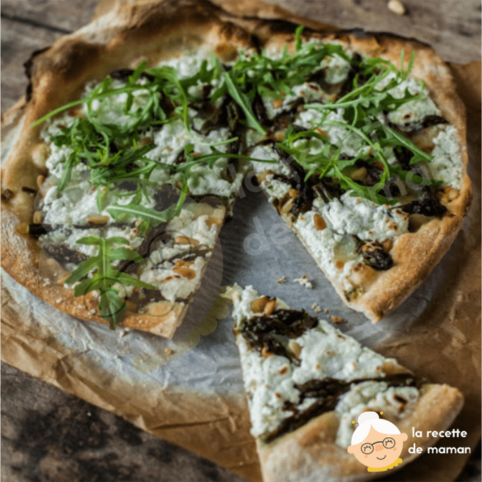 Pizza blanche aux asperges vertes…ou quand je m’emmêle les couleurs !